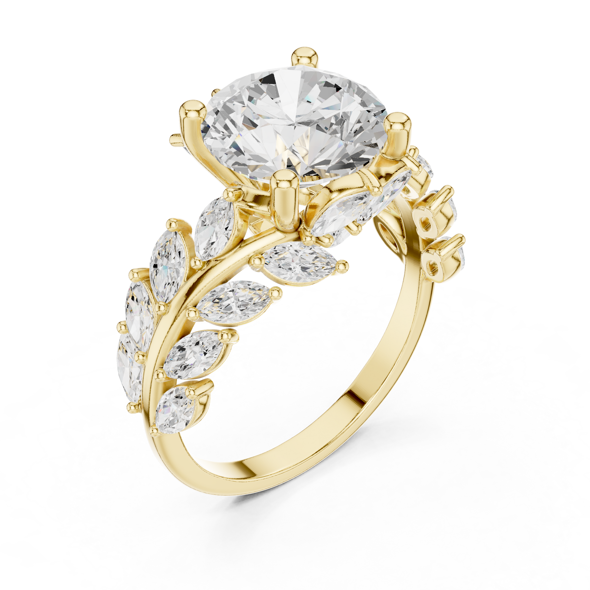 Mixed Shape Lab Grown Diamond Side Stone Ring