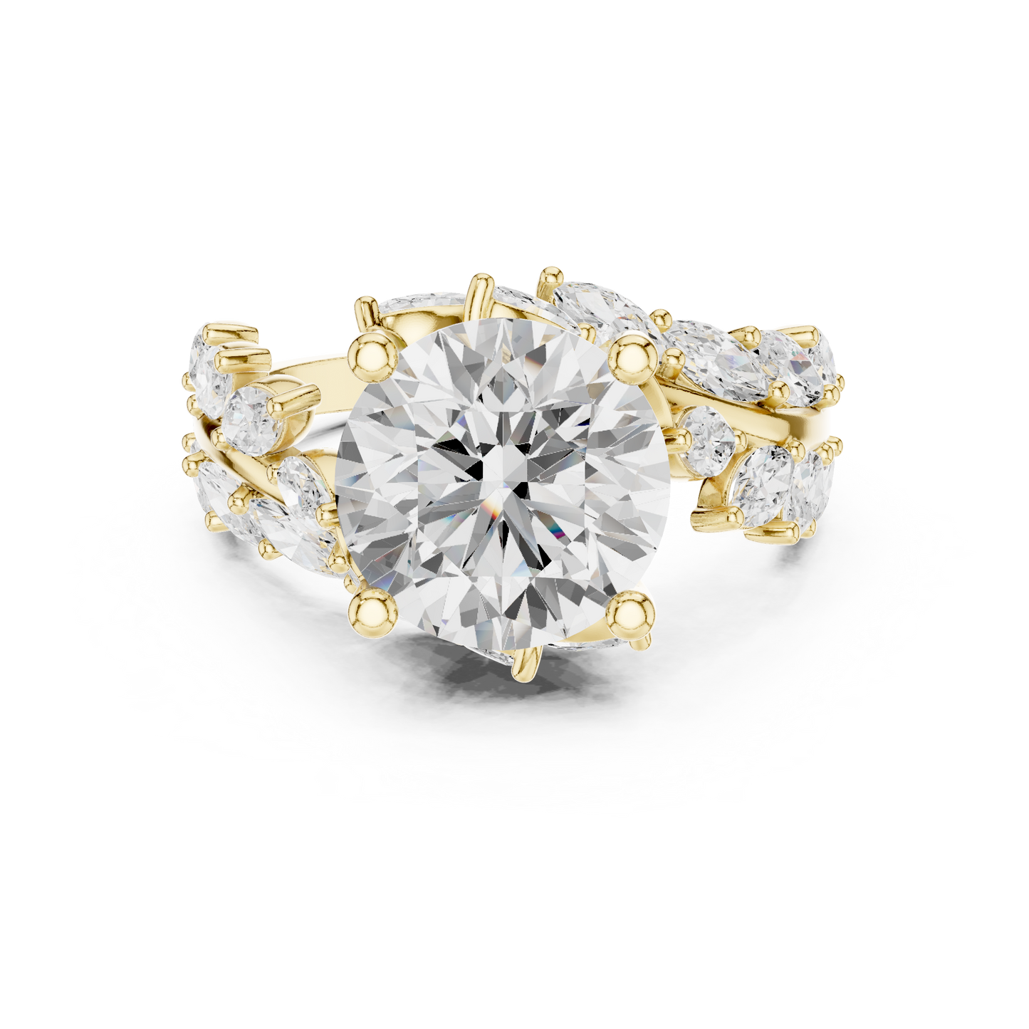 Mixed Shape Lab Grown Diamond Side Stone Ring
