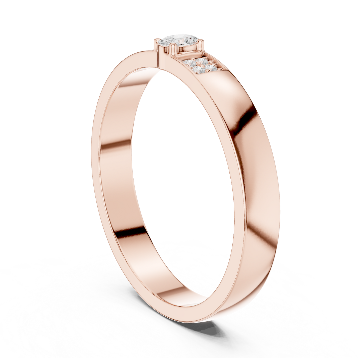 Round Side Stone Lab Grown Diamond Ring