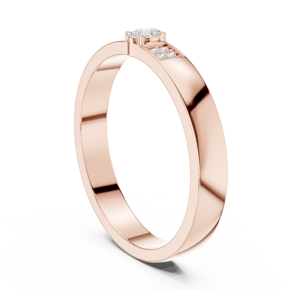 Round Side Stone Lab Grown Diamond Ring