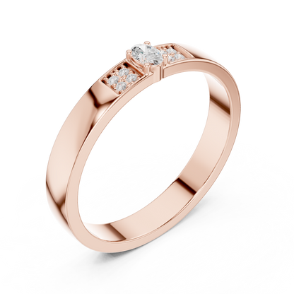 Round Side Stone Lab Grown Diamond Ring