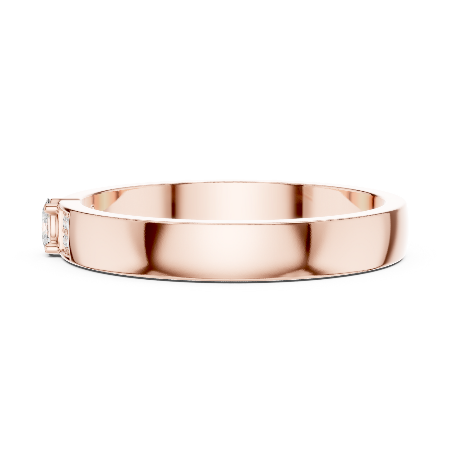 Round Side Stone Lab Grown Diamond Ring