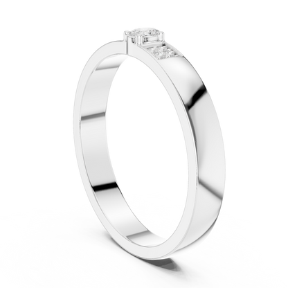 Round Side Stone Lab Grown Diamond Ring