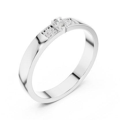 Round Side Stone Lab Grown Diamond Ring