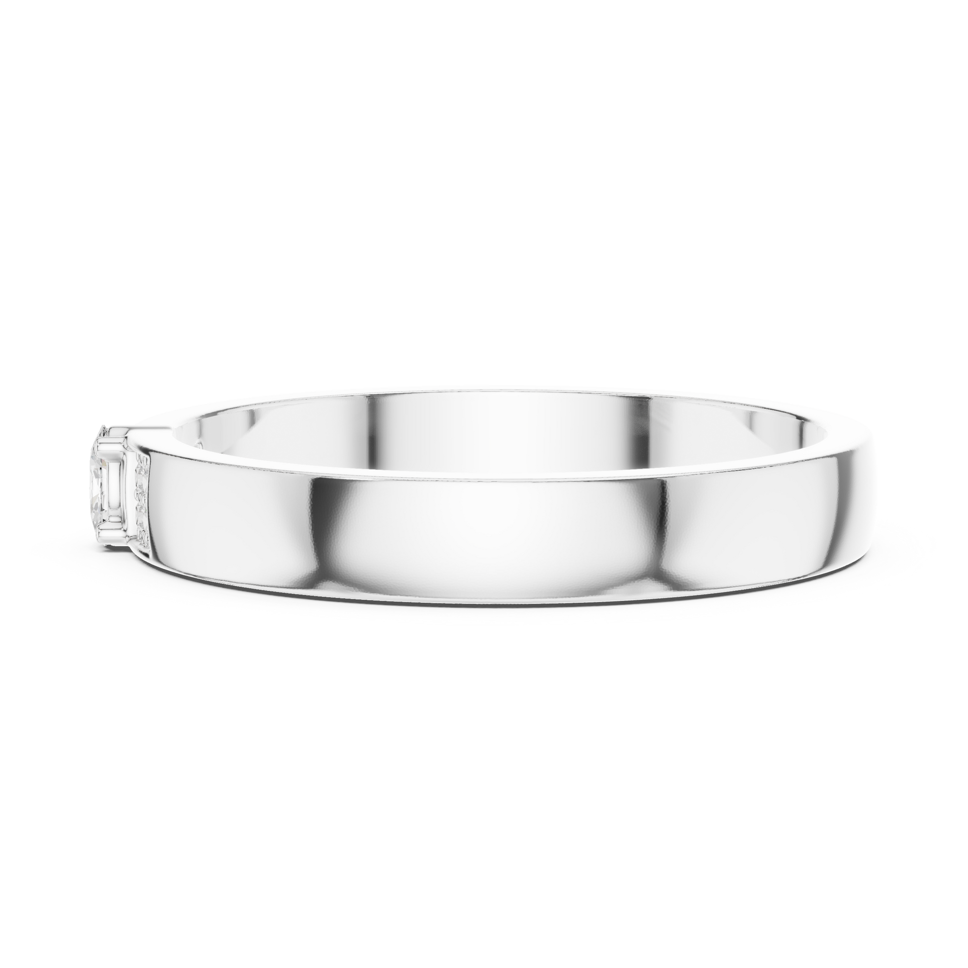 Round Side Stone Lab Grown Diamond Ring