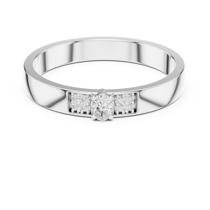 Round Side Stone Lab Grown Diamond Ring
