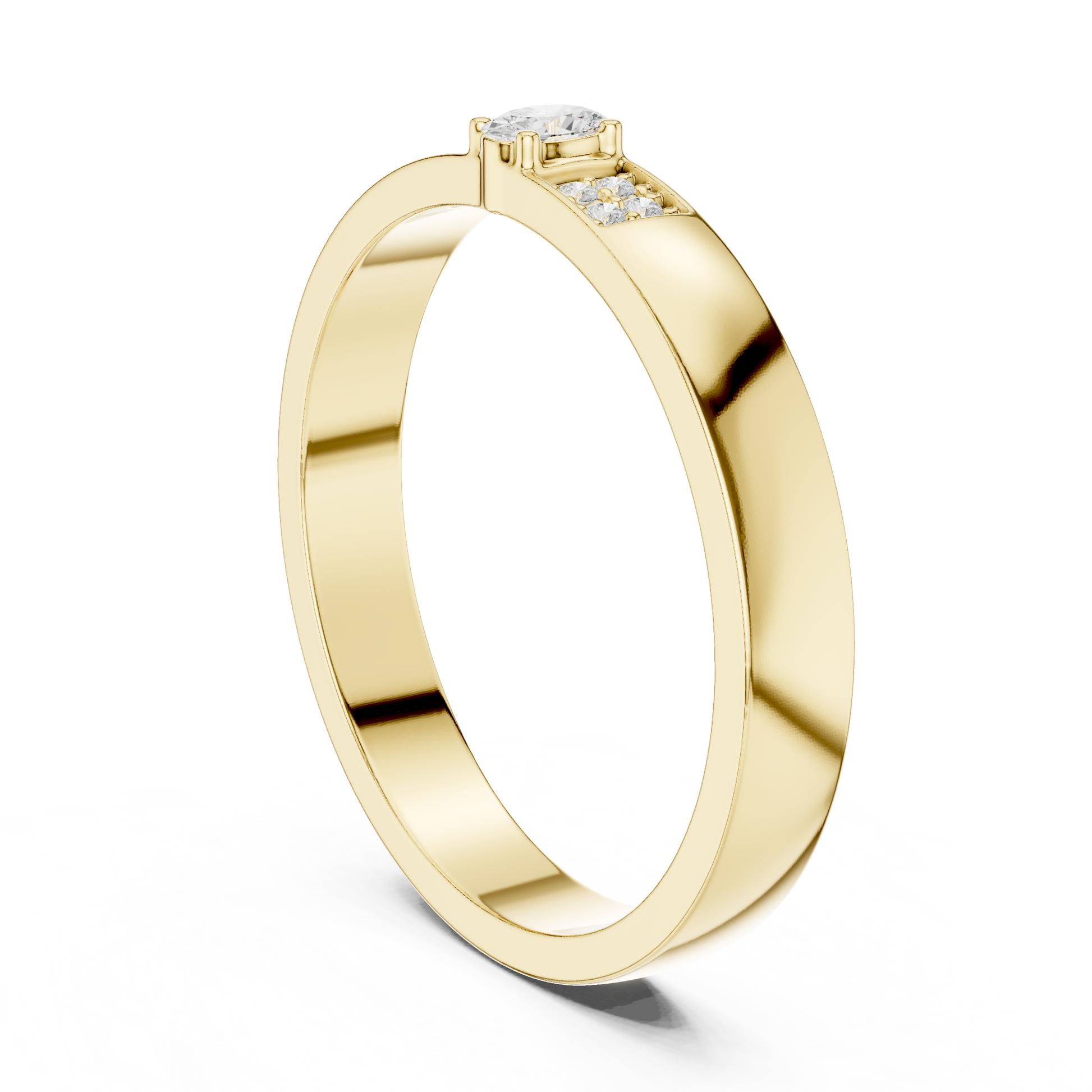 Round Side Stone Lab Grown Diamond Ring