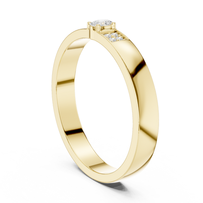 Round Side Stone Lab Grown Diamond Ring