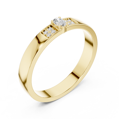 Round Side Stone Lab Grown Diamond Ring