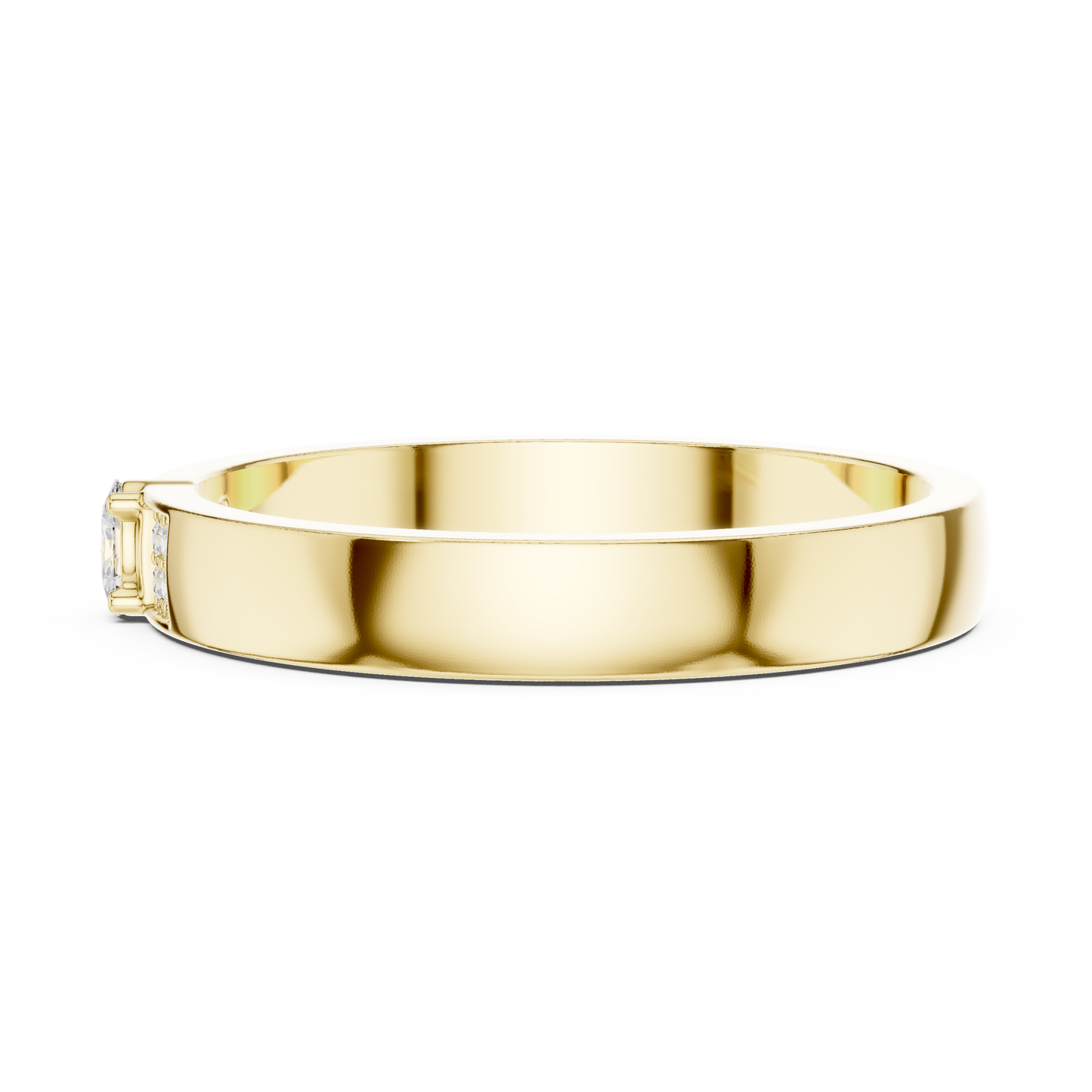 Round Side Stone Lab Grown Diamond Ring
