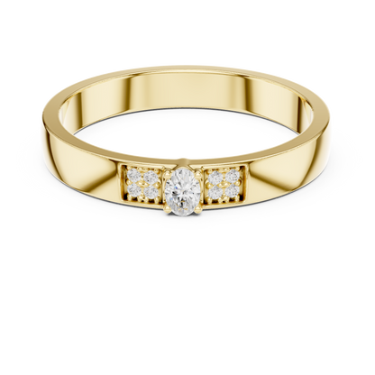 Round Side Stone Lab Grown Diamond Ring