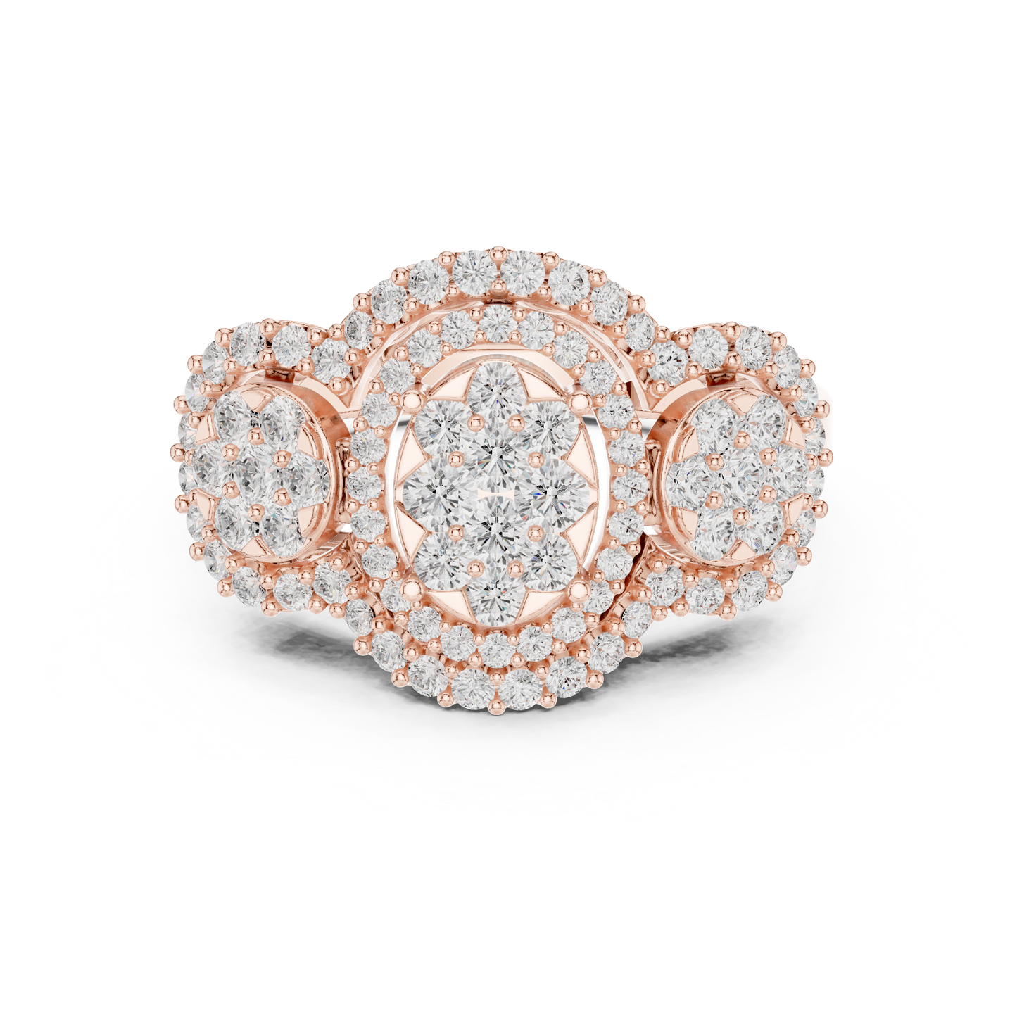 Mixed Shape Lab Grown Diamond Halo Ring