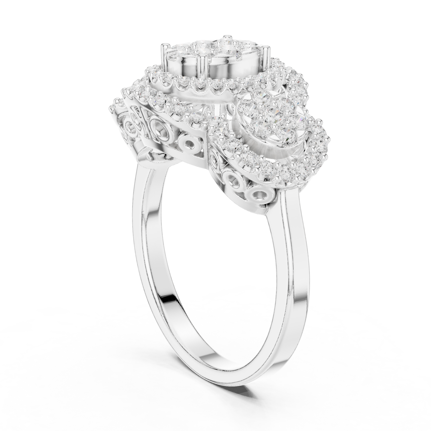 Mixed Shape Lab Grown Diamond Halo Ring