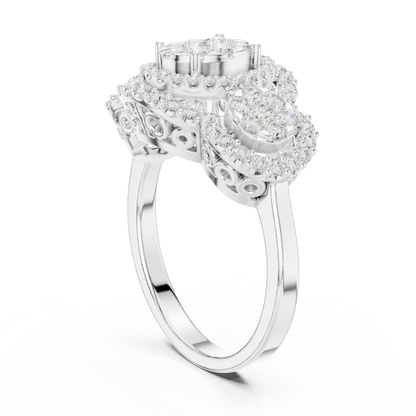 Mixed Shape Lab Grown Diamond Halo Ring