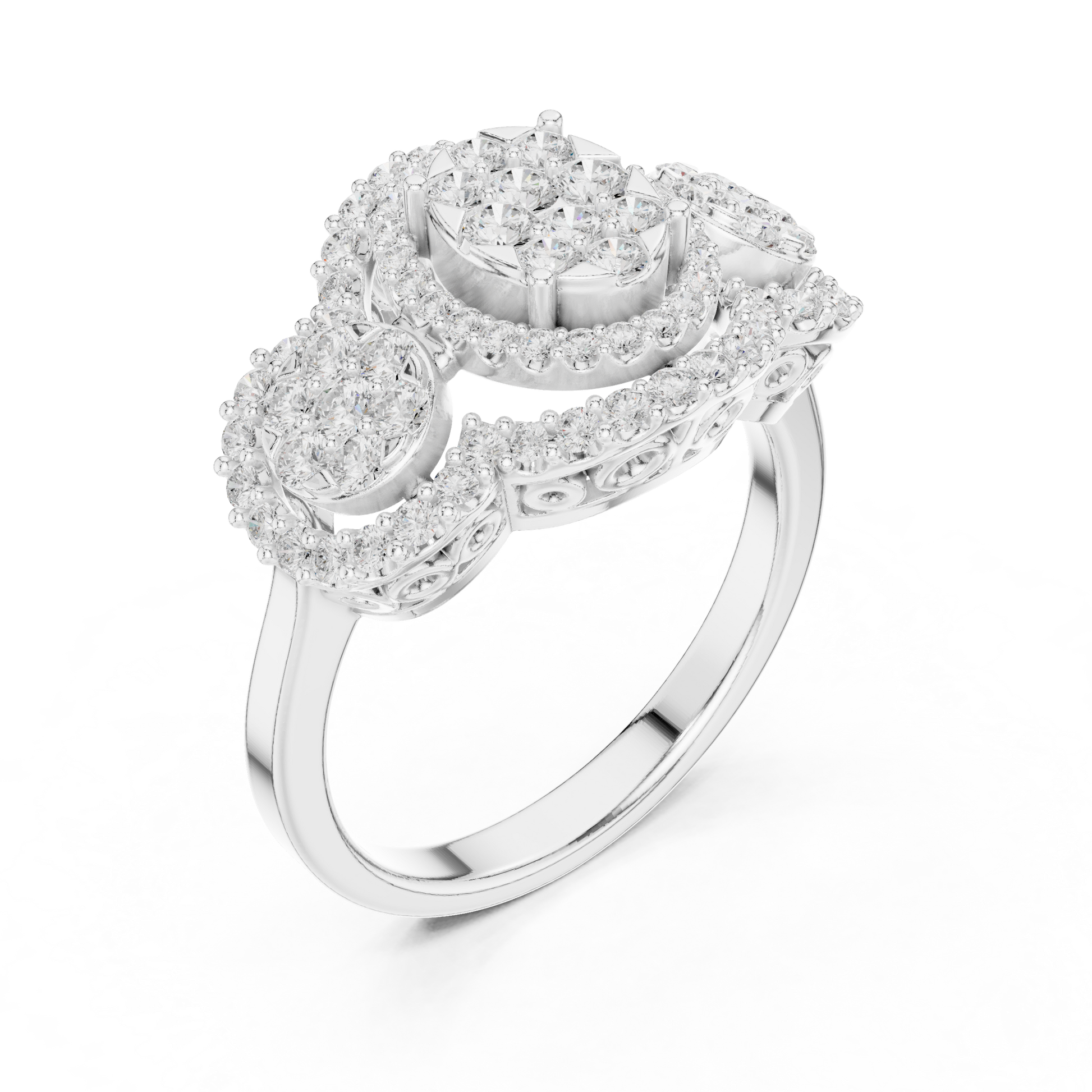 Mixed Shape Lab Grown Diamond Halo Ring