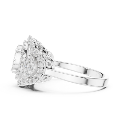 Mixed Shape Lab Grown Diamond Halo Ring