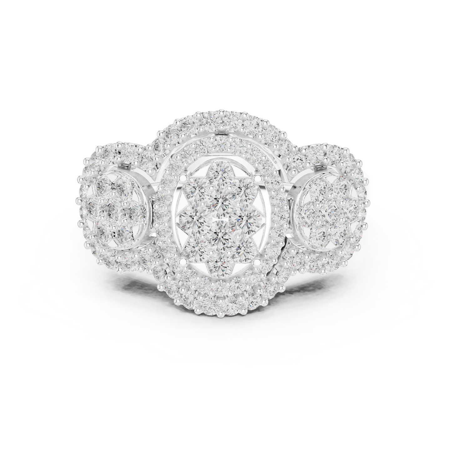 Mixed Shape Lab Grown Diamond Halo Ring