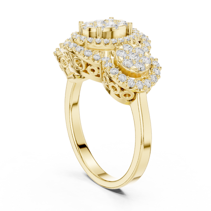 Mixed Shape Lab Grown Diamond Halo Ring