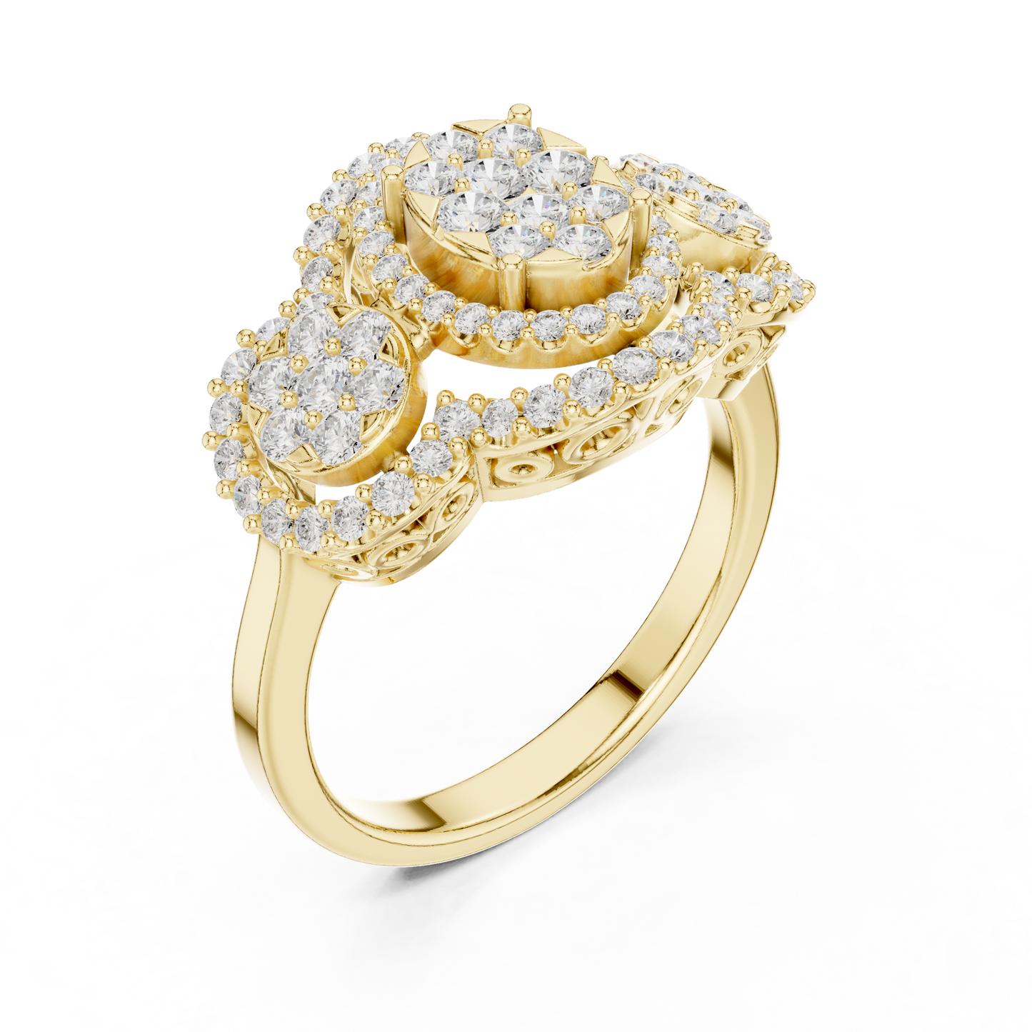Mixed Shape Lab Grown Diamond Halo Ring