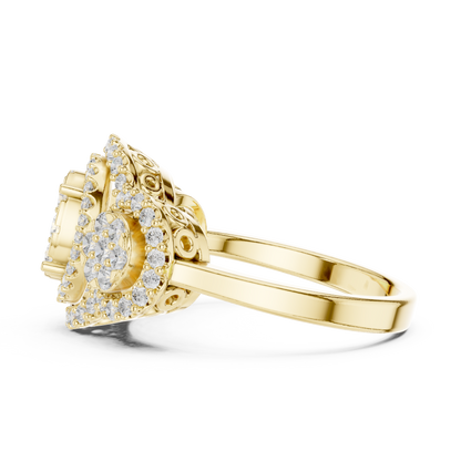 Mixed Shape Lab Grown Diamond Halo Ring