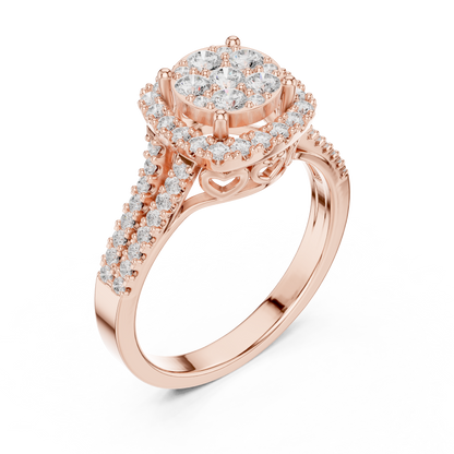 Mixed Shape Lab Grown Diamond Halo Ring