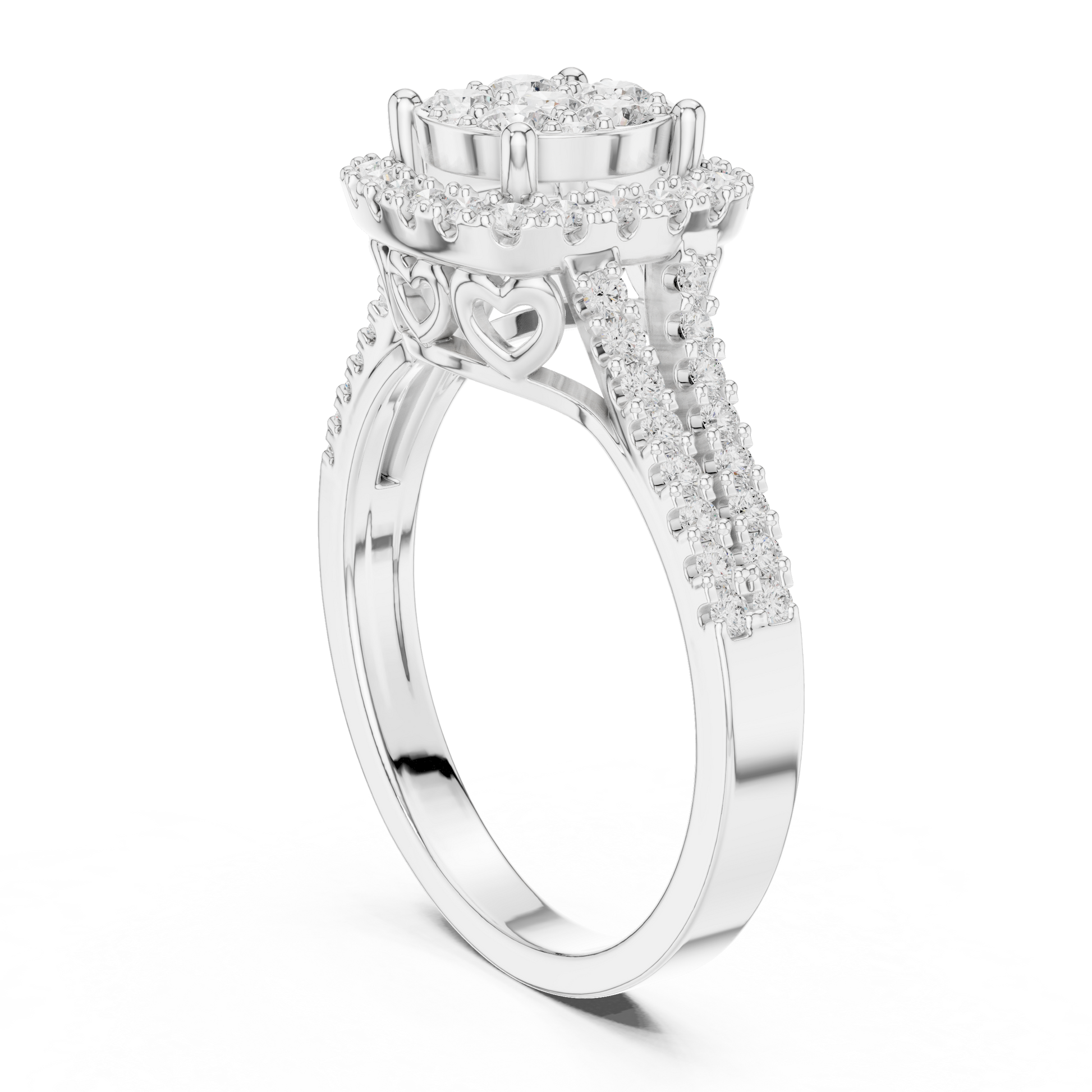 Mixed Shape Lab Grown Diamond Halo Ring