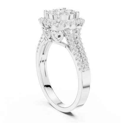 Mixed Shape Lab Grown Diamond Halo Ring