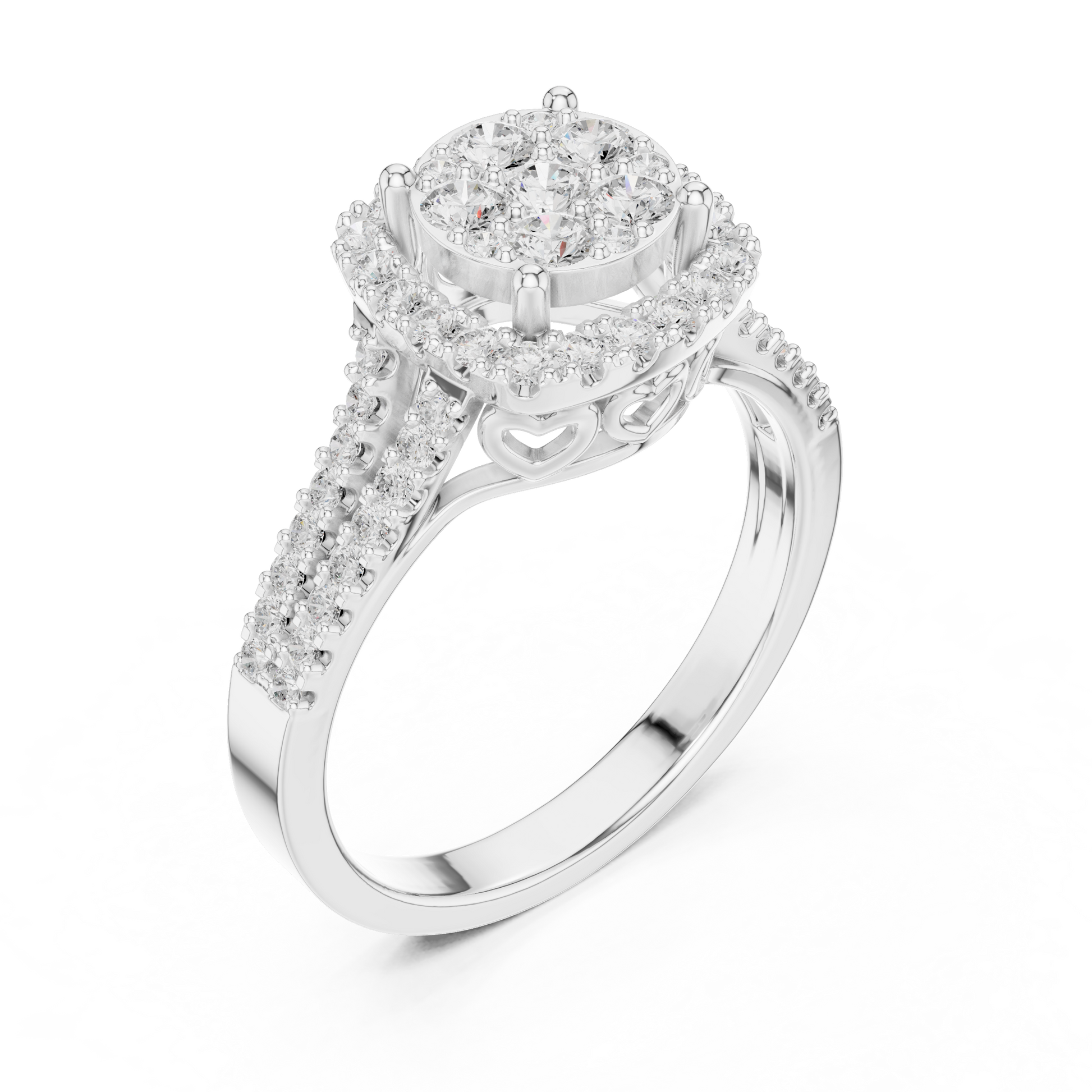 Mixed Shape Lab Grown Diamond Halo Ring