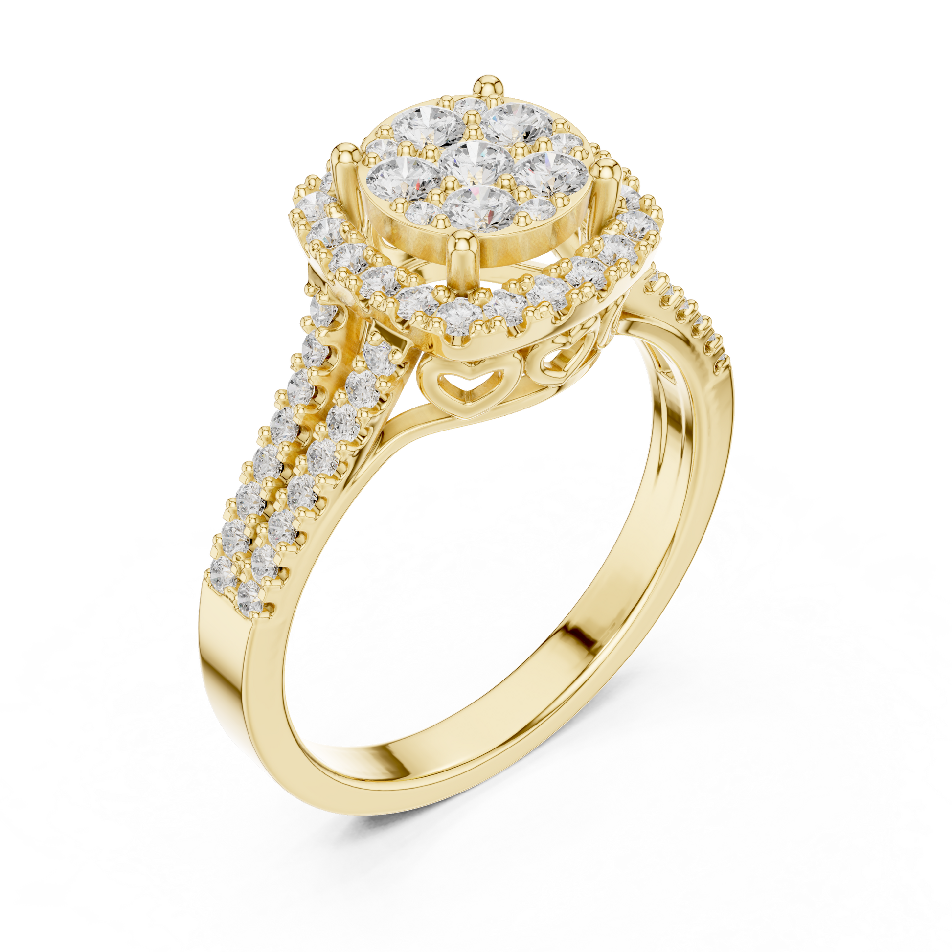 Mixed Shape Lab Grown Diamond Halo Ring