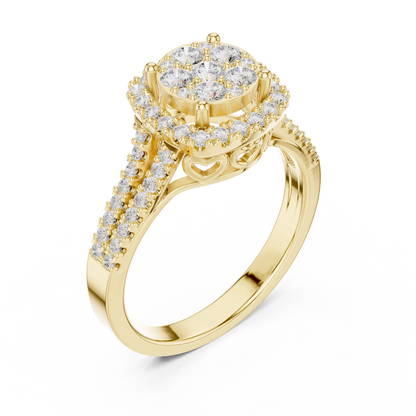 Mixed Shape Lab Grown Diamond Halo Ring