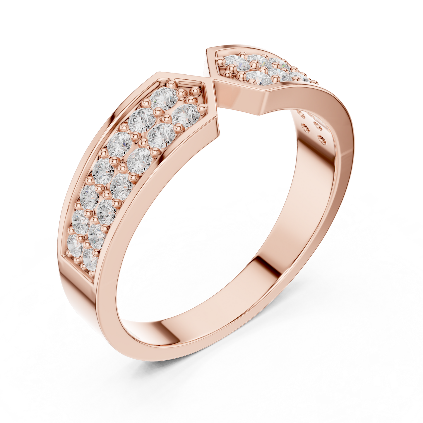 Round Pave Lab Grown Diamond Ring