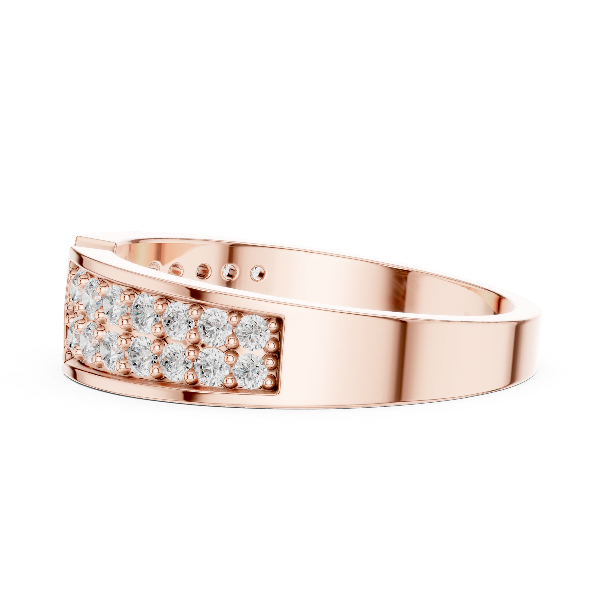 Round Pave Lab Grown Diamond Ring