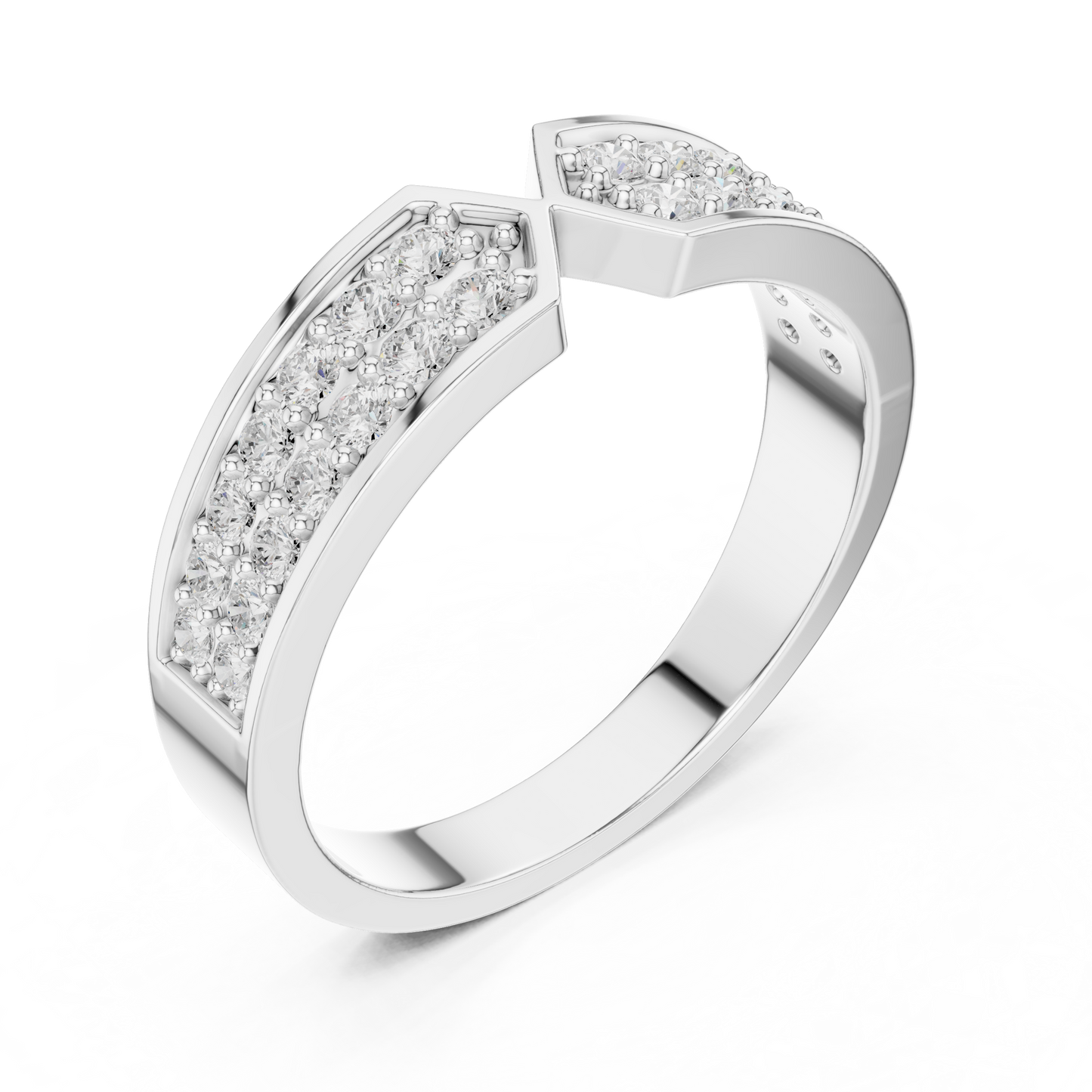 Round Pave Lab Grown Diamond Ring