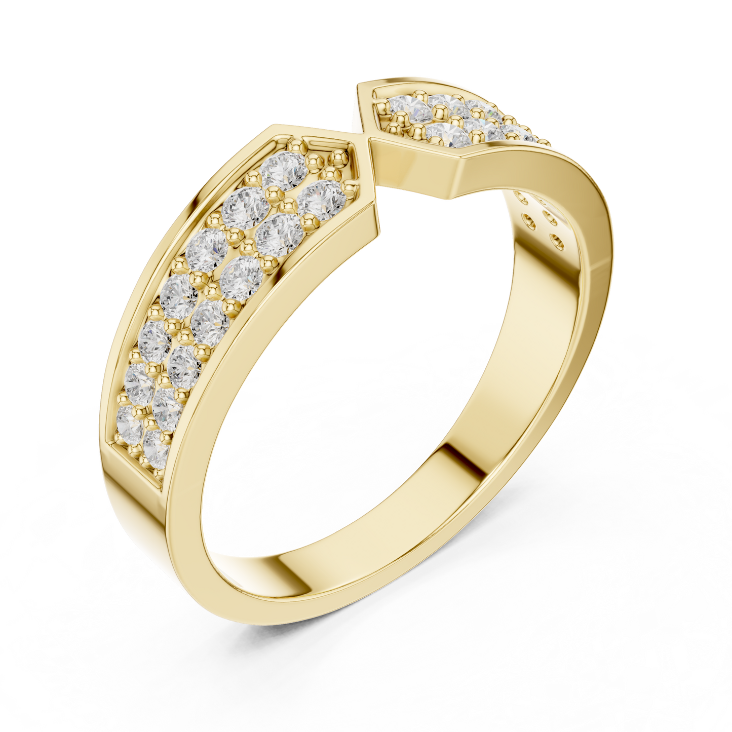 Round Pave Lab Grown Diamond Ring