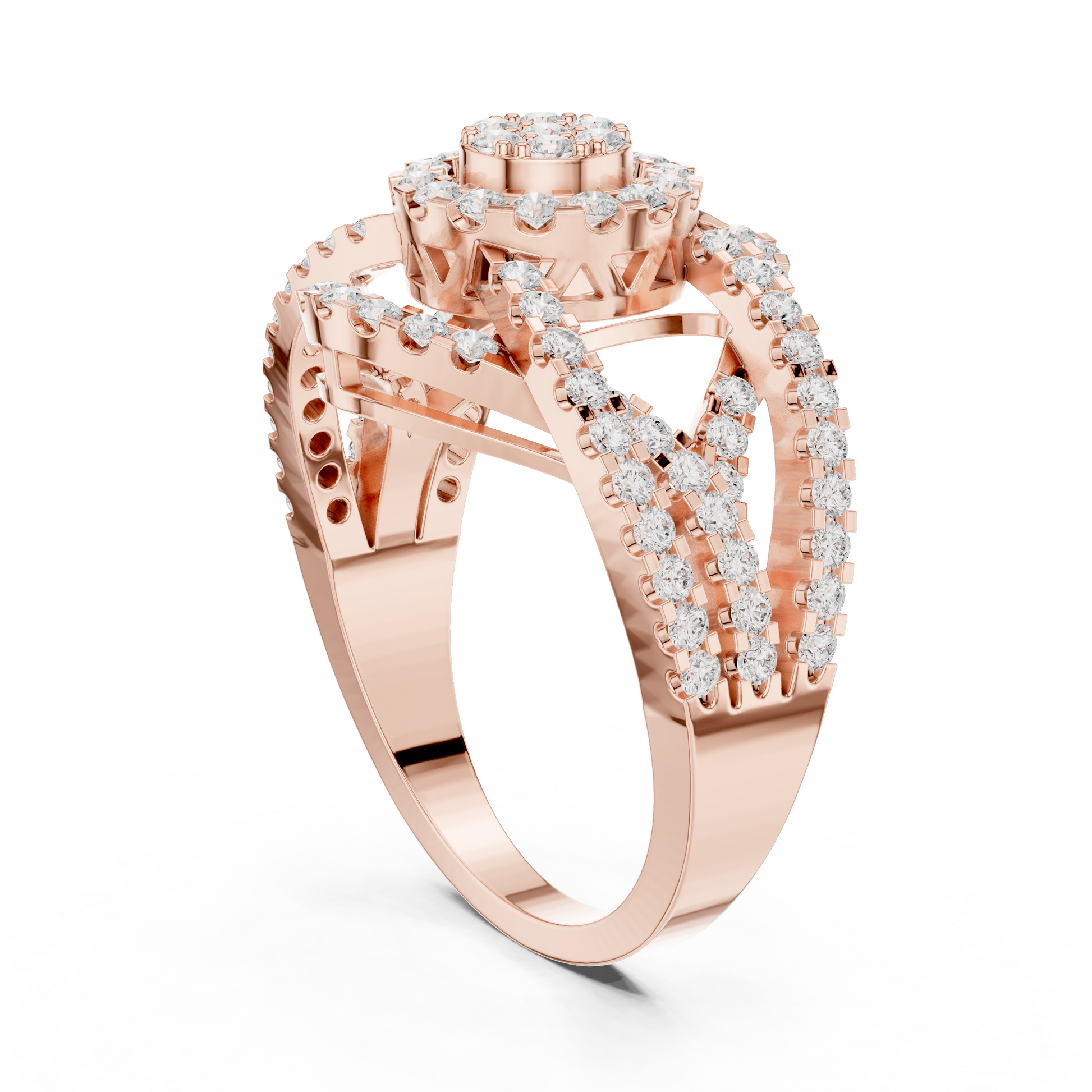 Mixed Shape Lab Grown Diamond Halo Ring