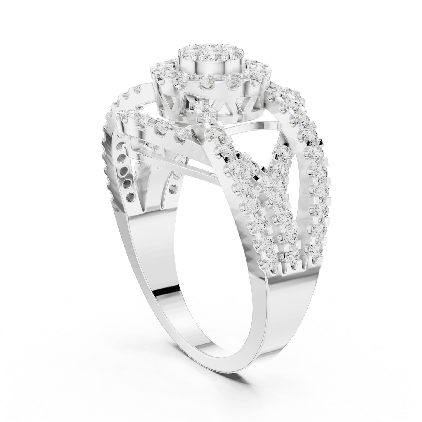 Mixed Shape Lab Grown Diamond Halo Ring