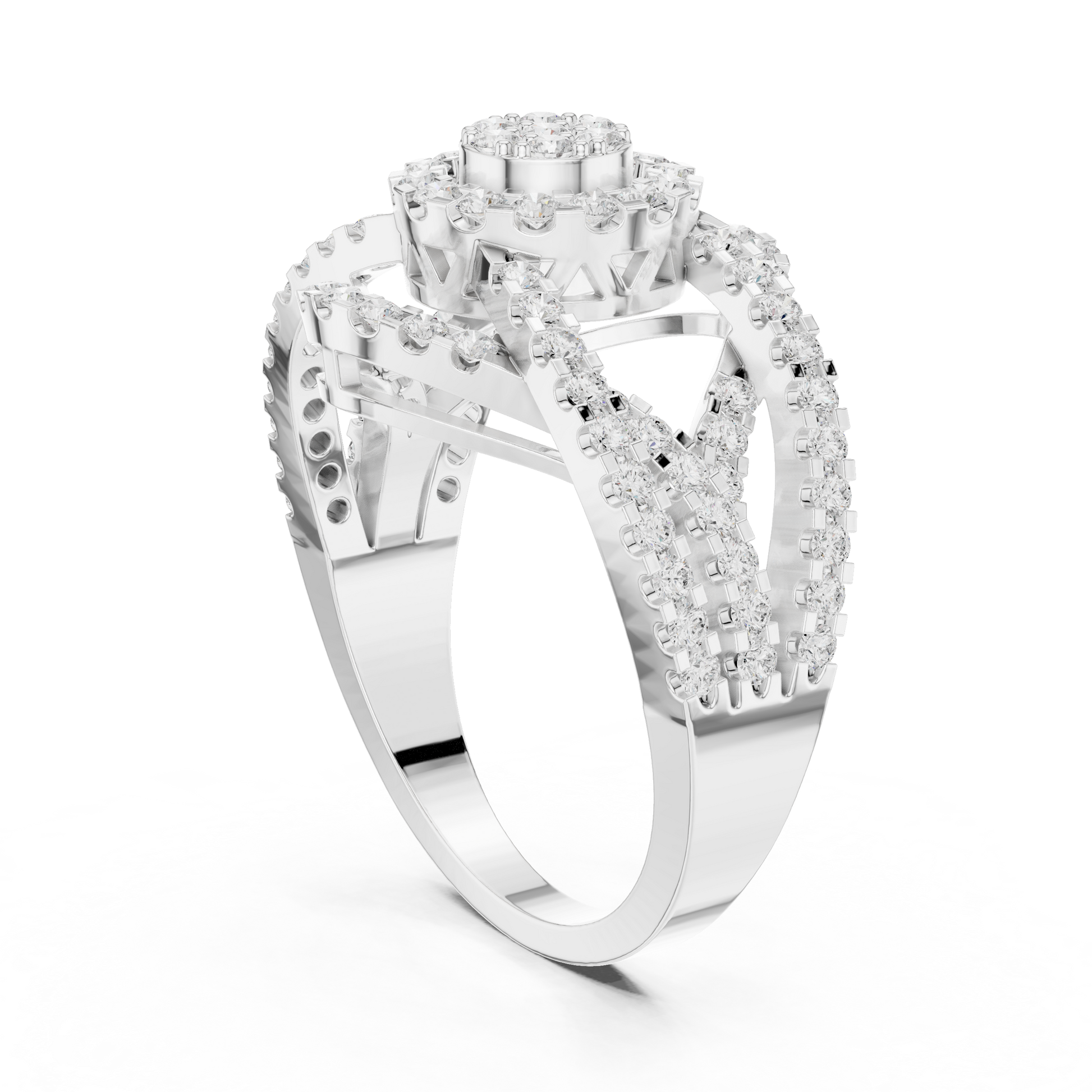 Mixed Shape Lab Grown Diamond Halo Ring