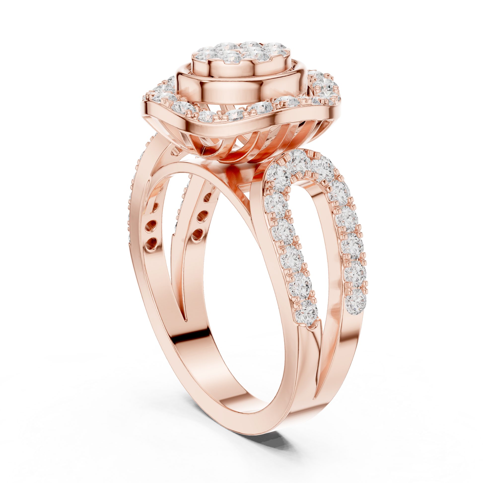 Mixed Shape Lab Grown Diamond Halo Ring