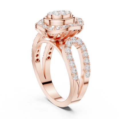 Mixed Shape Lab Grown Diamond Halo Ring