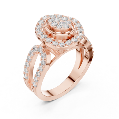 Mixed Shape Lab Grown Diamond Halo Ring