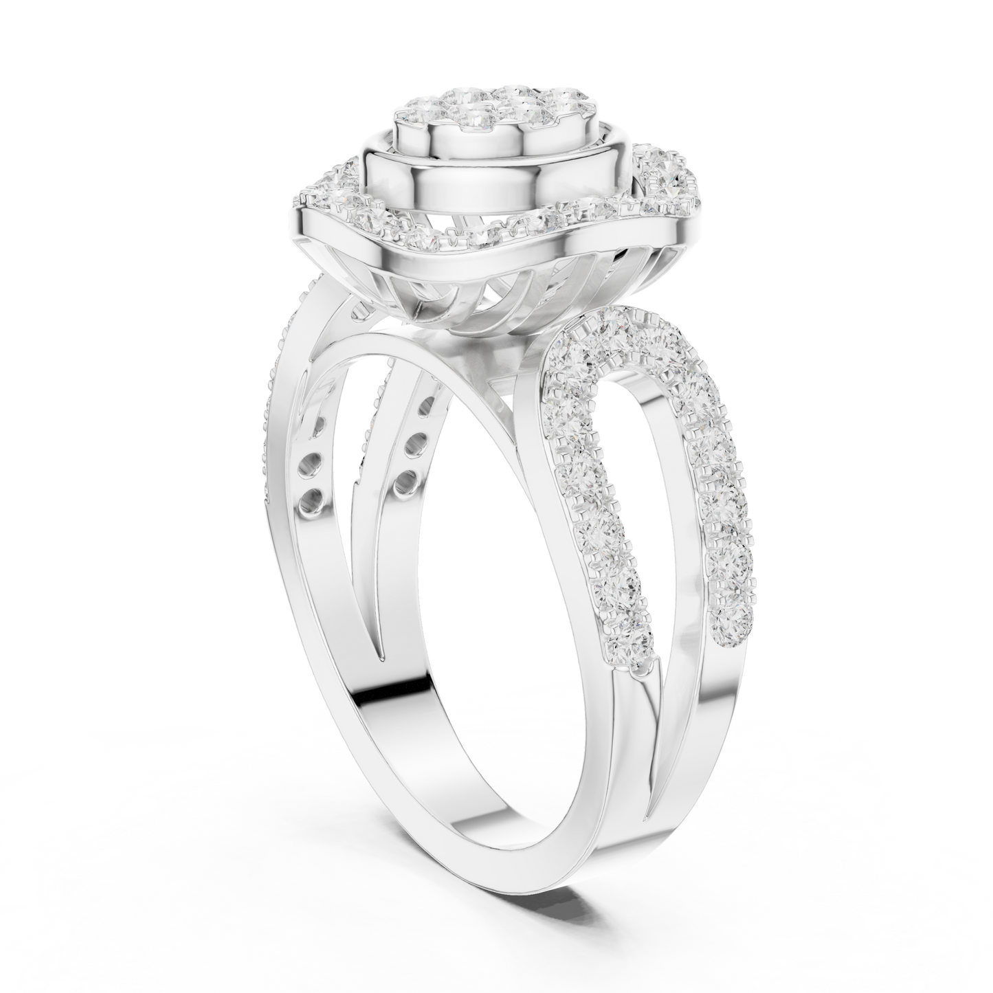 Mixed Shape Lab Grown Diamond Halo Ring