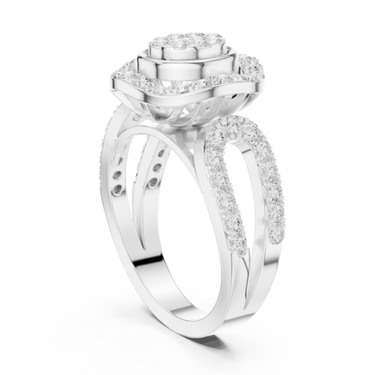 Mixed Shape Lab Grown Diamond Halo Ring