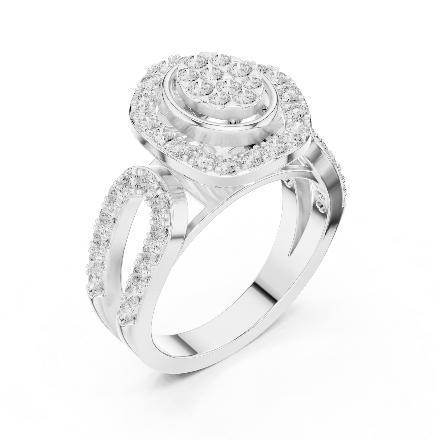 Mixed Shape Lab Grown Diamond Halo Ring