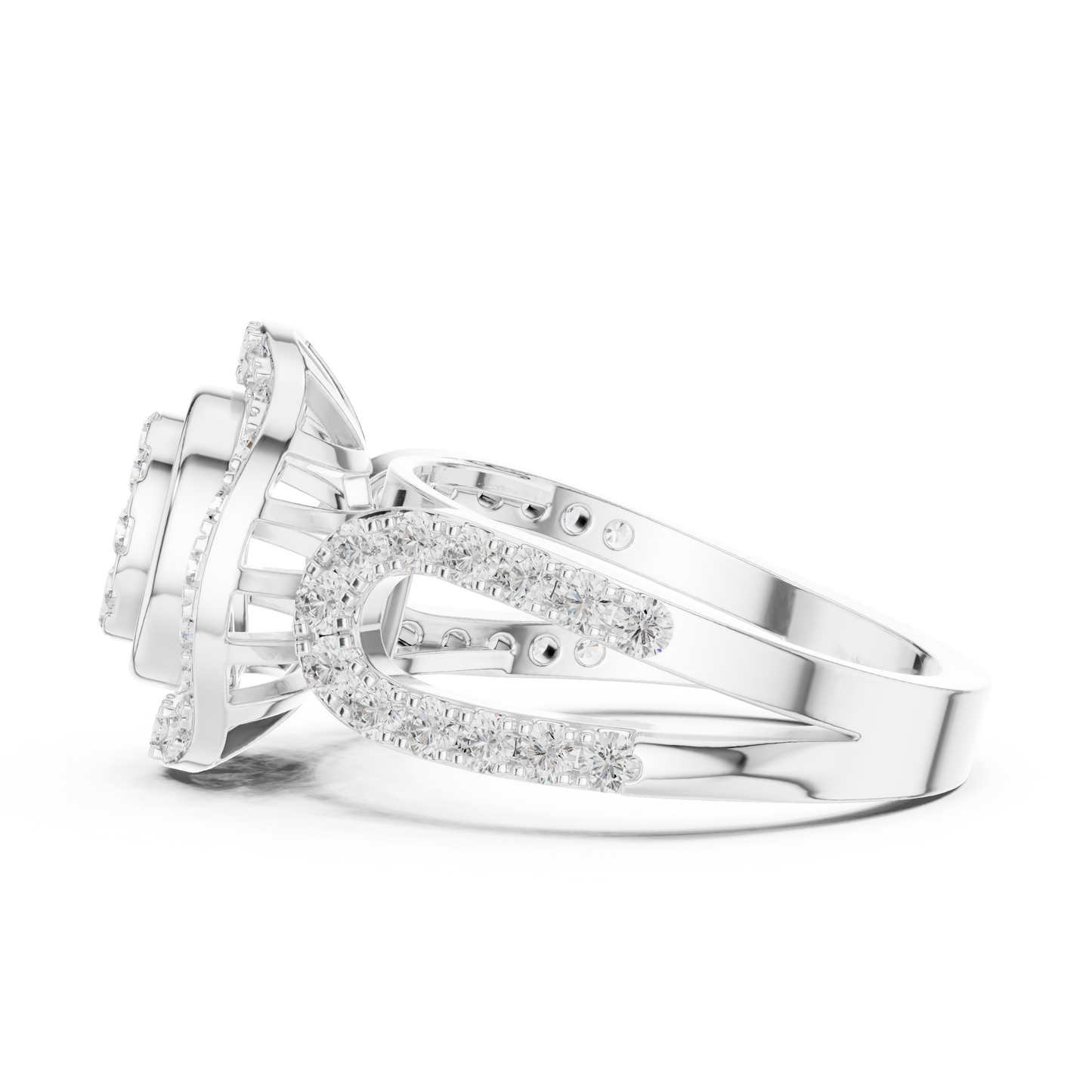 Mixed Shape Lab Grown Diamond Halo Ring