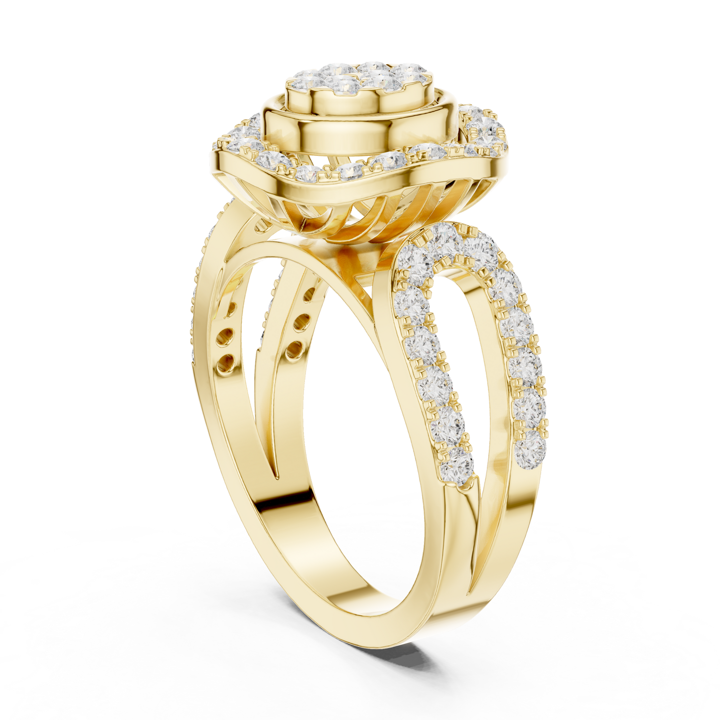 Mixed Shape Lab Grown Diamond Halo Ring