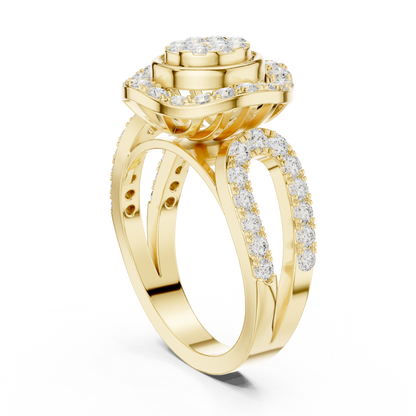 Mixed Shape Lab Grown Diamond Halo Ring