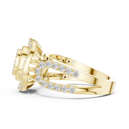 Mixed Shape Lab Grown Diamond Halo Ring