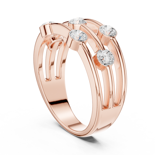 Round Side Stone Lab Grown Diamond Ring