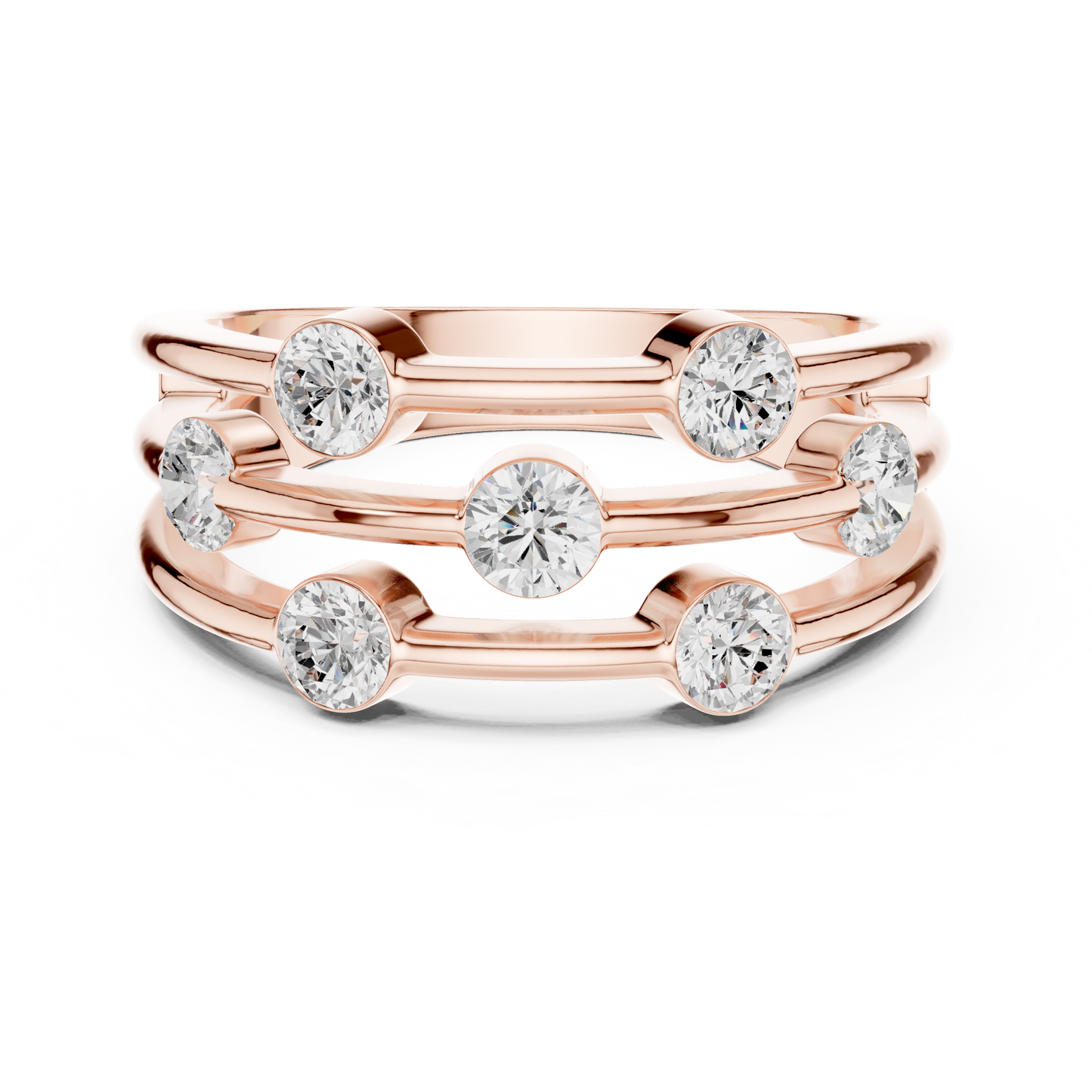 Round Side Stone Lab Grown Diamond Ring