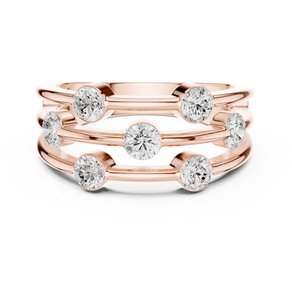 Round Side Stone Lab Grown Diamond Ring